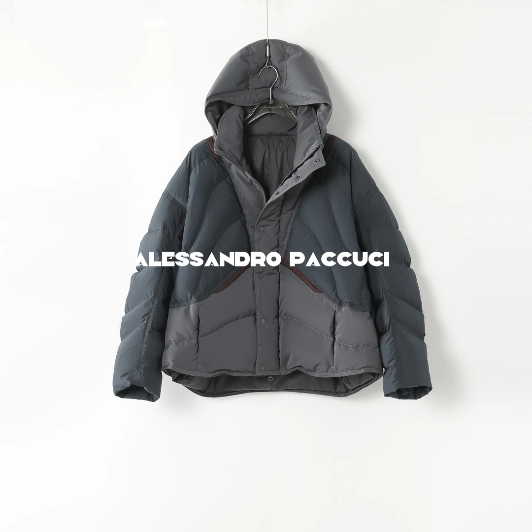 AP洛哥44006RR【羽漾】撞布95白鹅绒可拆卸连帽短款O型羽绒服24冬