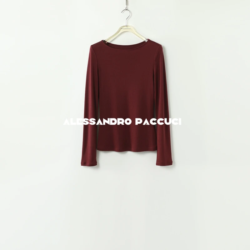 AP洛哥43085TT【冬日云裳】绵羊毛天丝透气长袖圆领打底衫2024秋冬