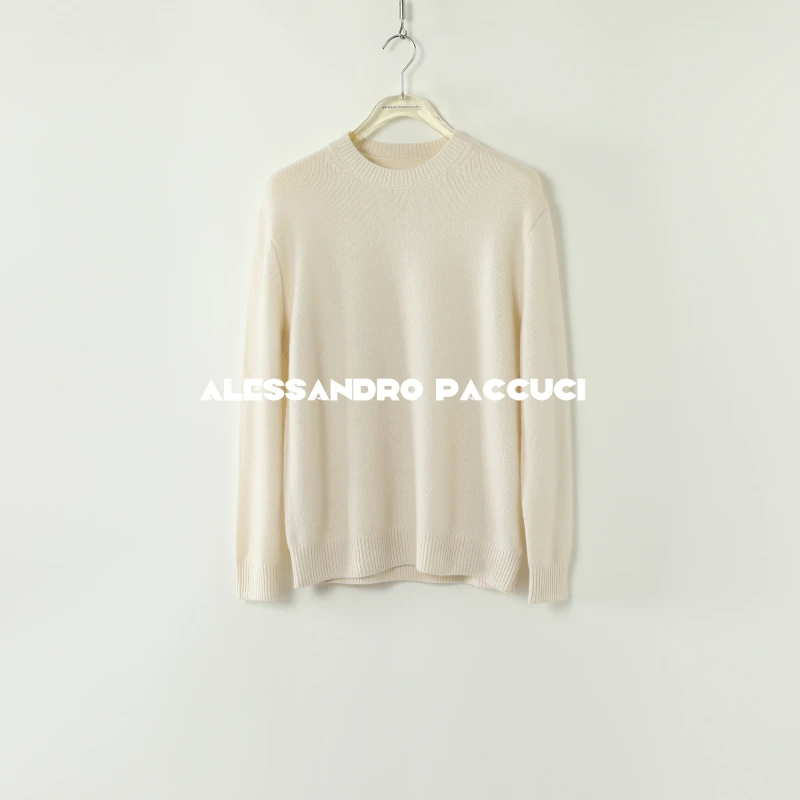 AP洛哥44160ST【轻歌】100羊绒圆领纯色基础款百搭针织套头衫2024冬