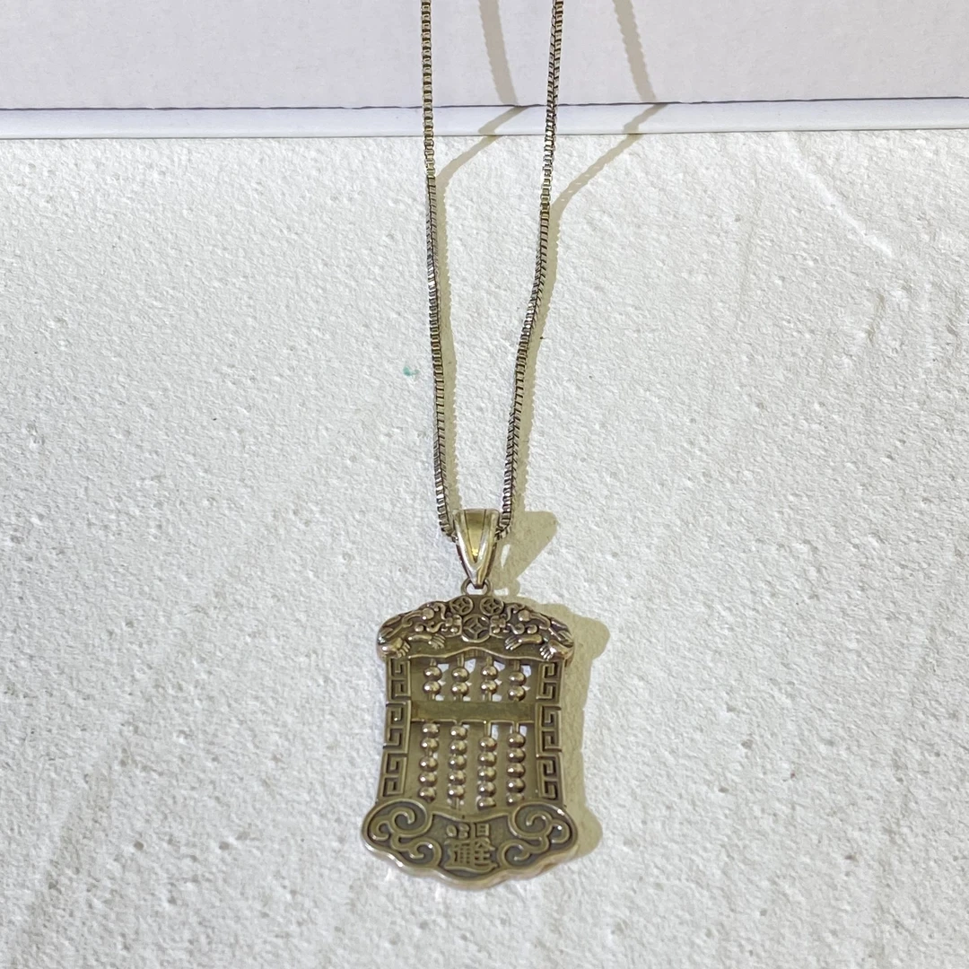 钛钢项链 02986大绮原创金属冷淡风双层竹节算盘套链锁骨链