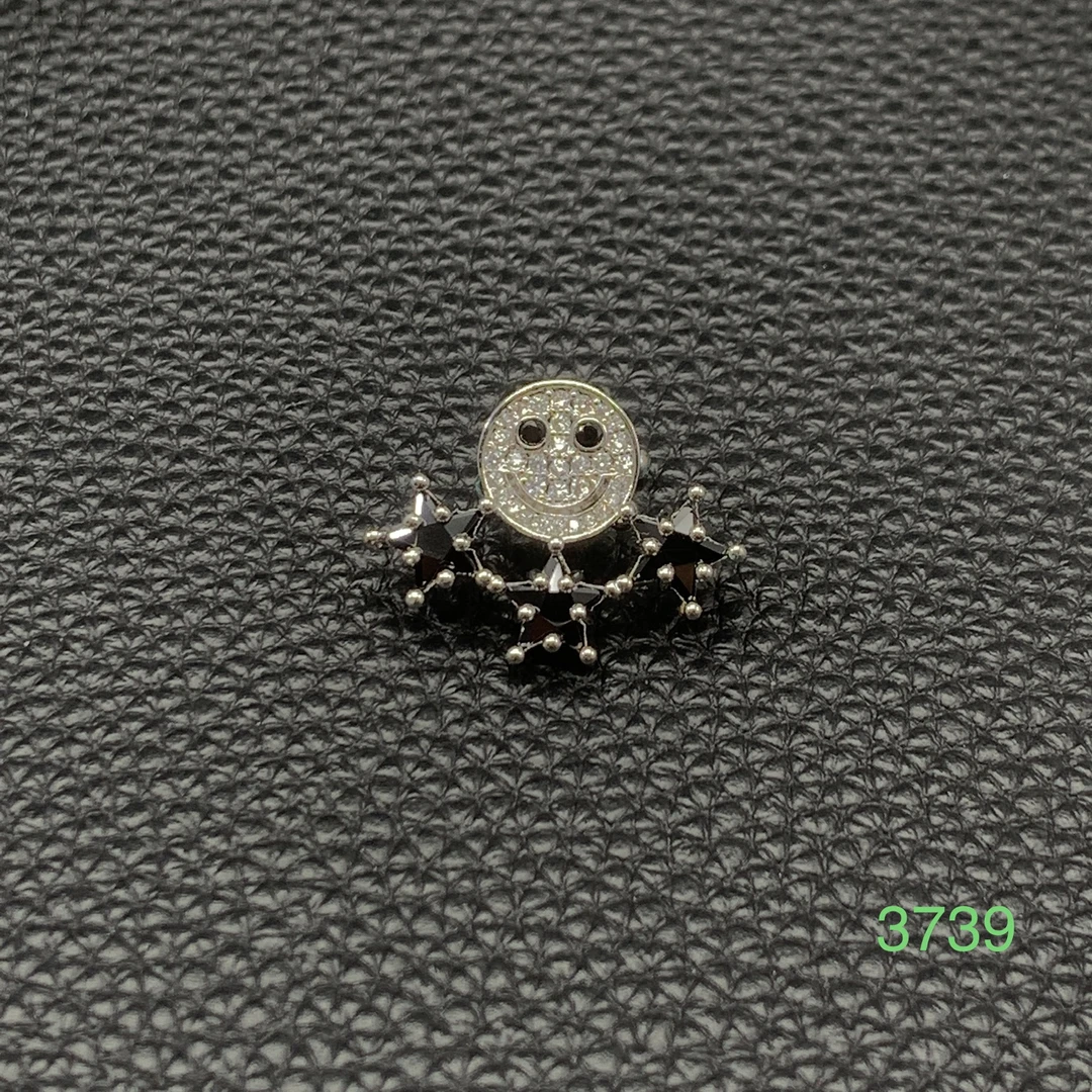 铜合金合成锆石耳饰 6739时尚气质小众设计星星笑脸个性耳骨夹