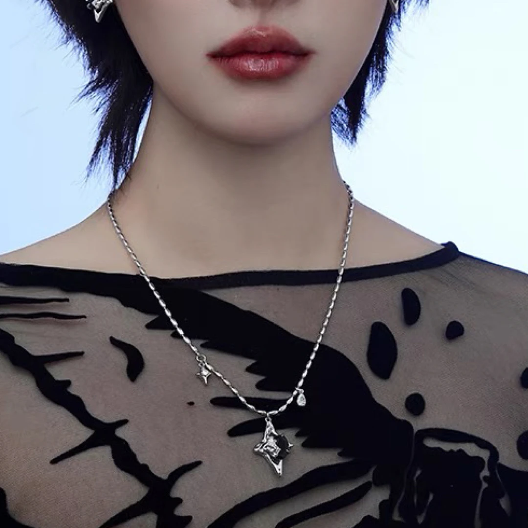 铜合金项链 03746 DA/QI大绮原创ins冷淡风四芒星百搭项链