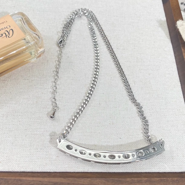 铜合金项链 04204大淇原创ins冷淡风一字镂空不规则个性时尚项链