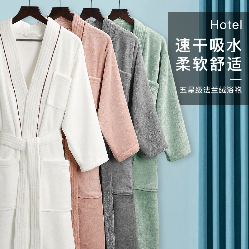 酒店浴袍女冬款加厚男士成人情侣睡袍长款家用比纯棉吸水速干浴衣