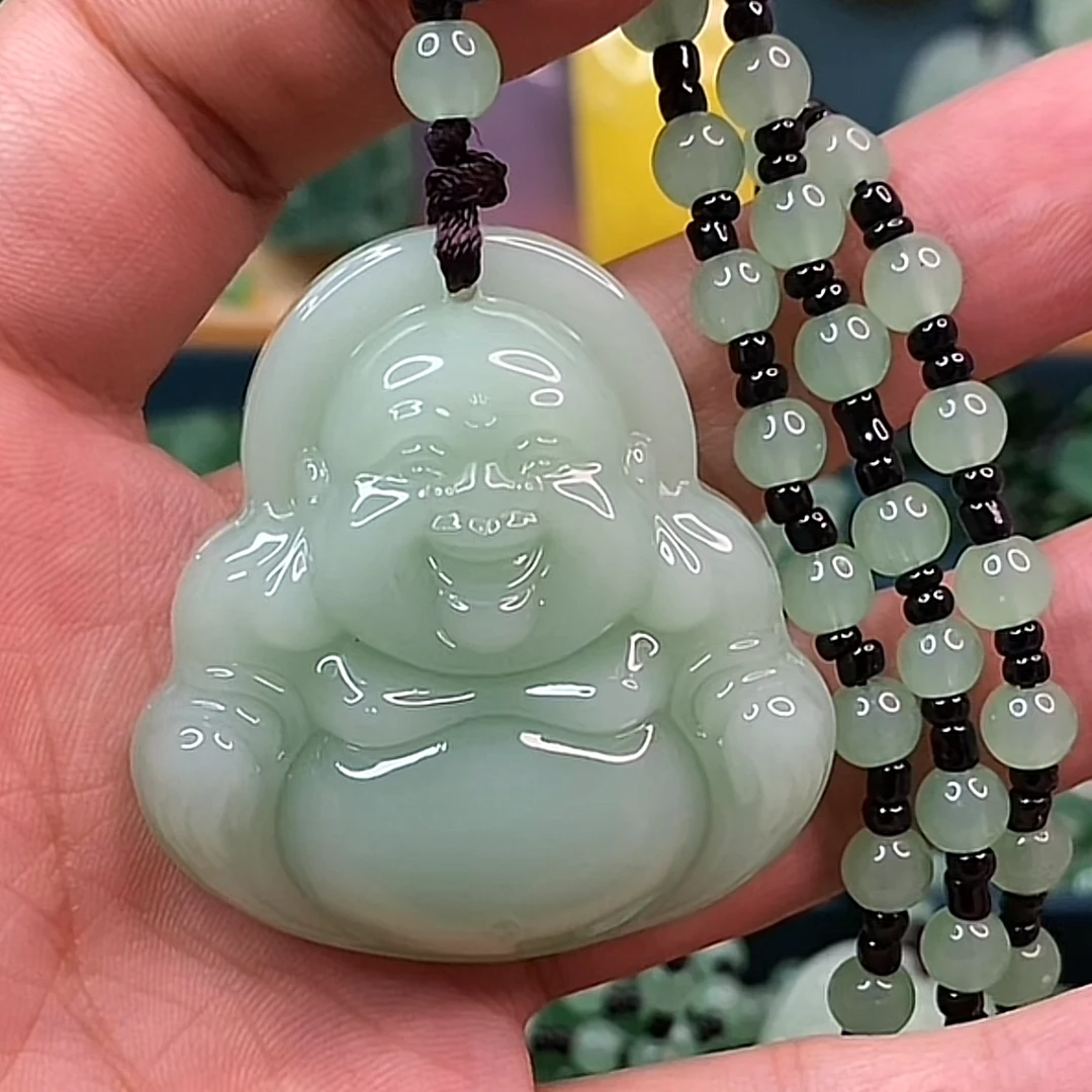 1.浅绿元宝大肚佛时尚经典款吊坠