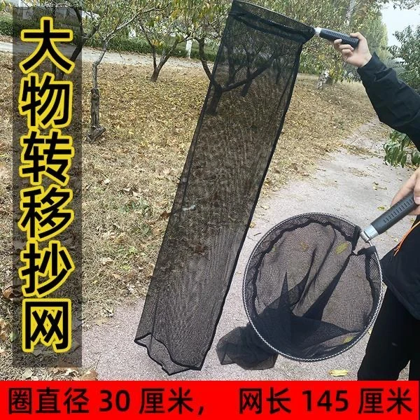 便携式折叠大物转移抄网30直径青鱼鲟鱼锦鲤鲢鳙挪鱼器转移网兜