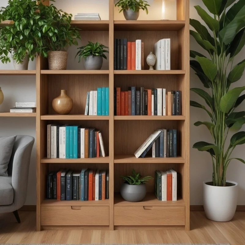 知识口播3d立体直播背景布博古架书房直播间背景墙网红同款高级感