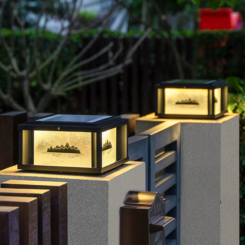 太阳能柱头灯户外防水别墅庭院花园院子大门柱子室外围墙灯门头灯