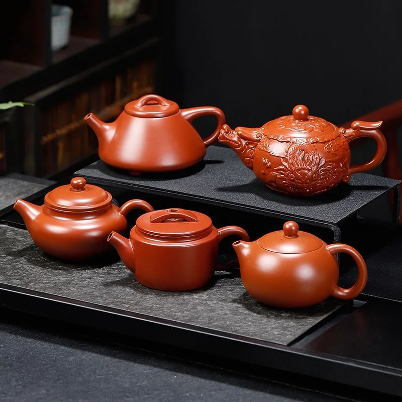 手工大红袍紫砂壶石瓢汉瓦龙壶紫砂功夫泡茶壶中式茶具紫砂壶送礼