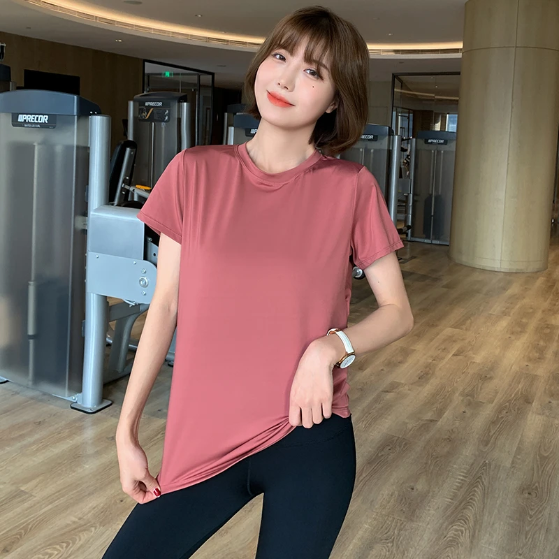 Maxrun大码健身服速干运动T恤宽松微胖跑步训练上衣夏薄瑜伽短袖