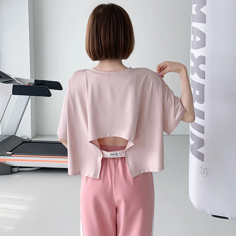 Maxrun大码健身服宽松跑步运动上衣速干T恤夏季短袖瑜伽服罩衫C97