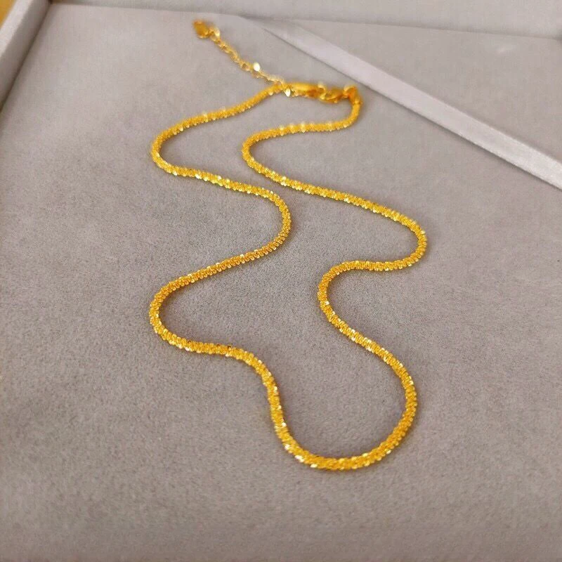 钛钢项链 波光粼粼金色麻花扭转项链ins小众简约百搭叠戴锁骨链