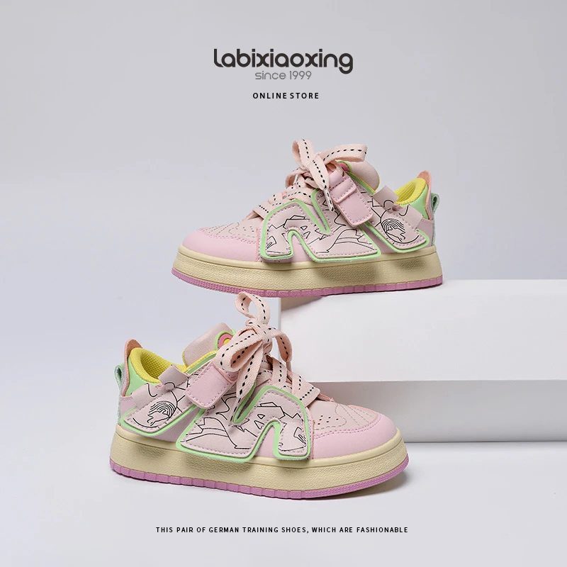 蜡比小星童鞋男童板鞋2023秋季新款小众潮款女童休闲鞋儿童小白鞋