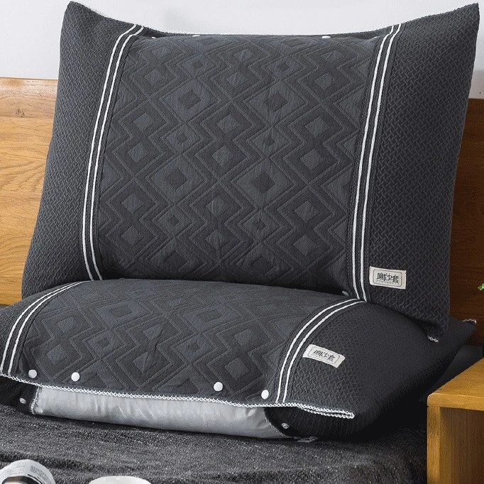 枕巾一对全棉防滑卡扣枕套带扣可调节纱布枕巾全棉吸水不掉毛枕套