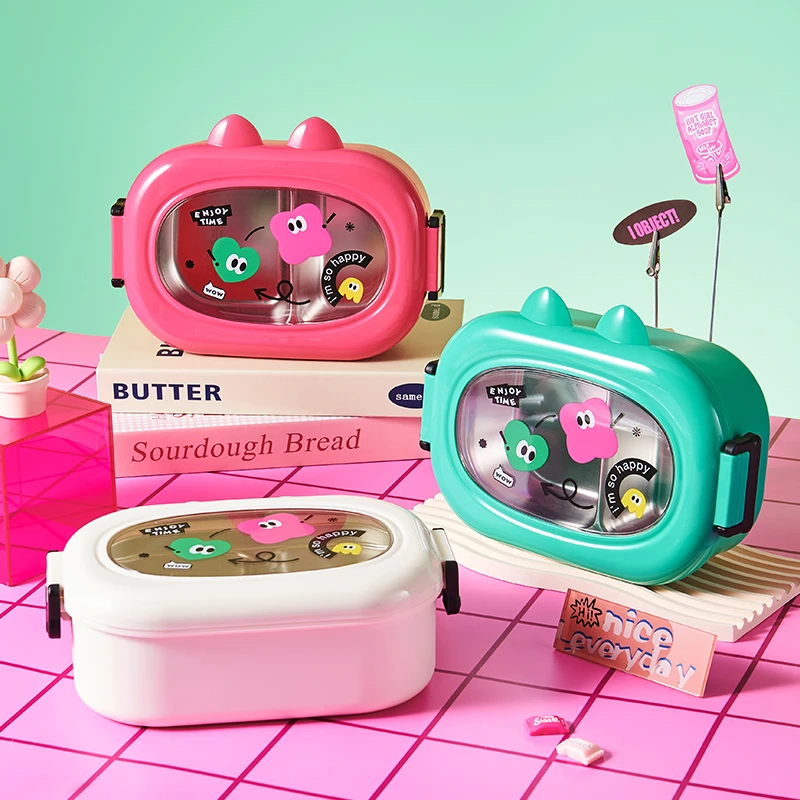 可爱款保温饭盒小学生便当盒上班族304不锈钢保鲜盒分格式可微波