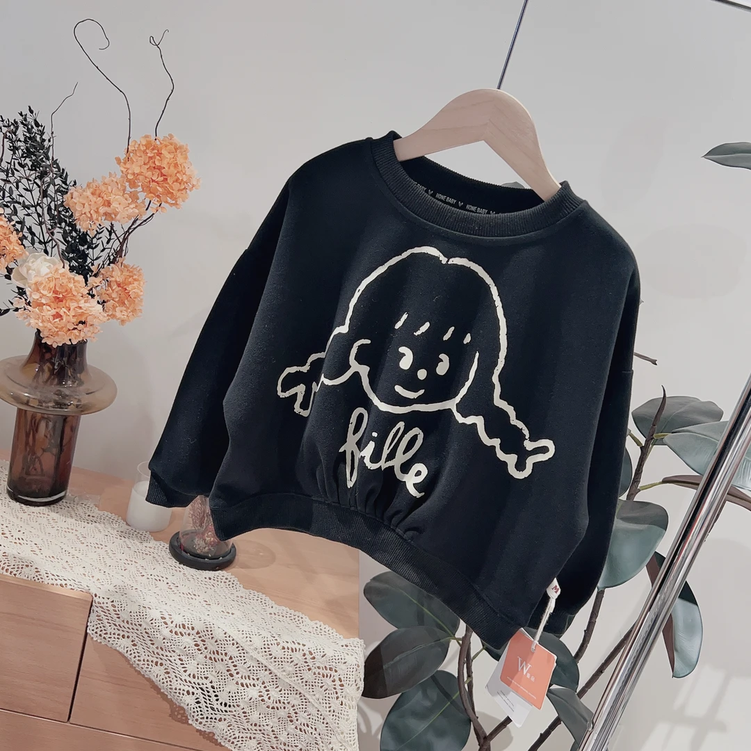 W童品家，2025年新款春秋款卫衣女童中大童可爱洋气时尚534