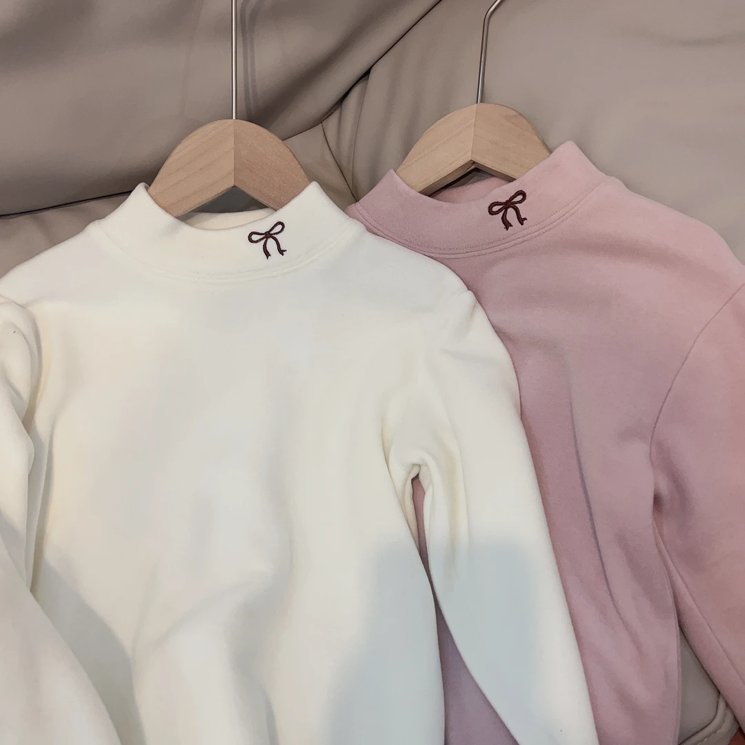 W童品，2024新款女童长袖打底衫卡通中大童可爱洋气韩版秋款冬款