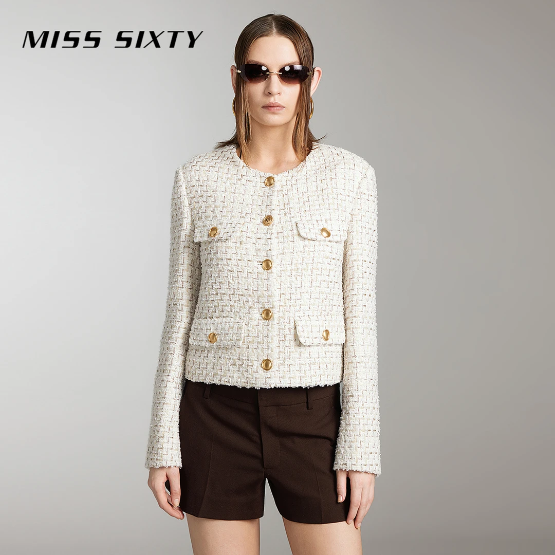 Miss Sixty小香风外套女奢雅气质圆领长袖通勤高级感