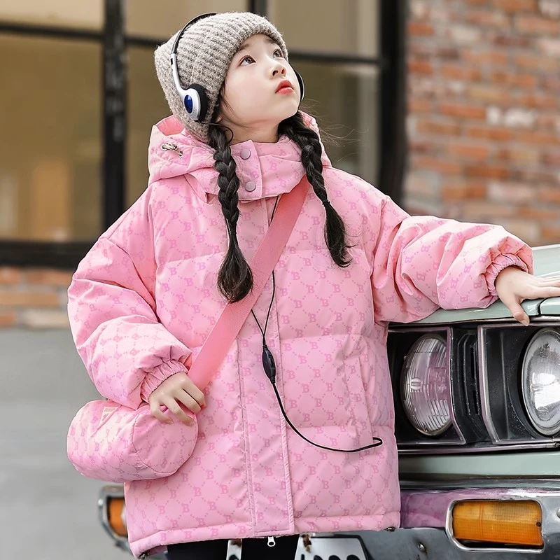 女童羽绒棉服冬季2024新款儿童冬装加厚加绒棉袄宝宝洋气棉衣外套