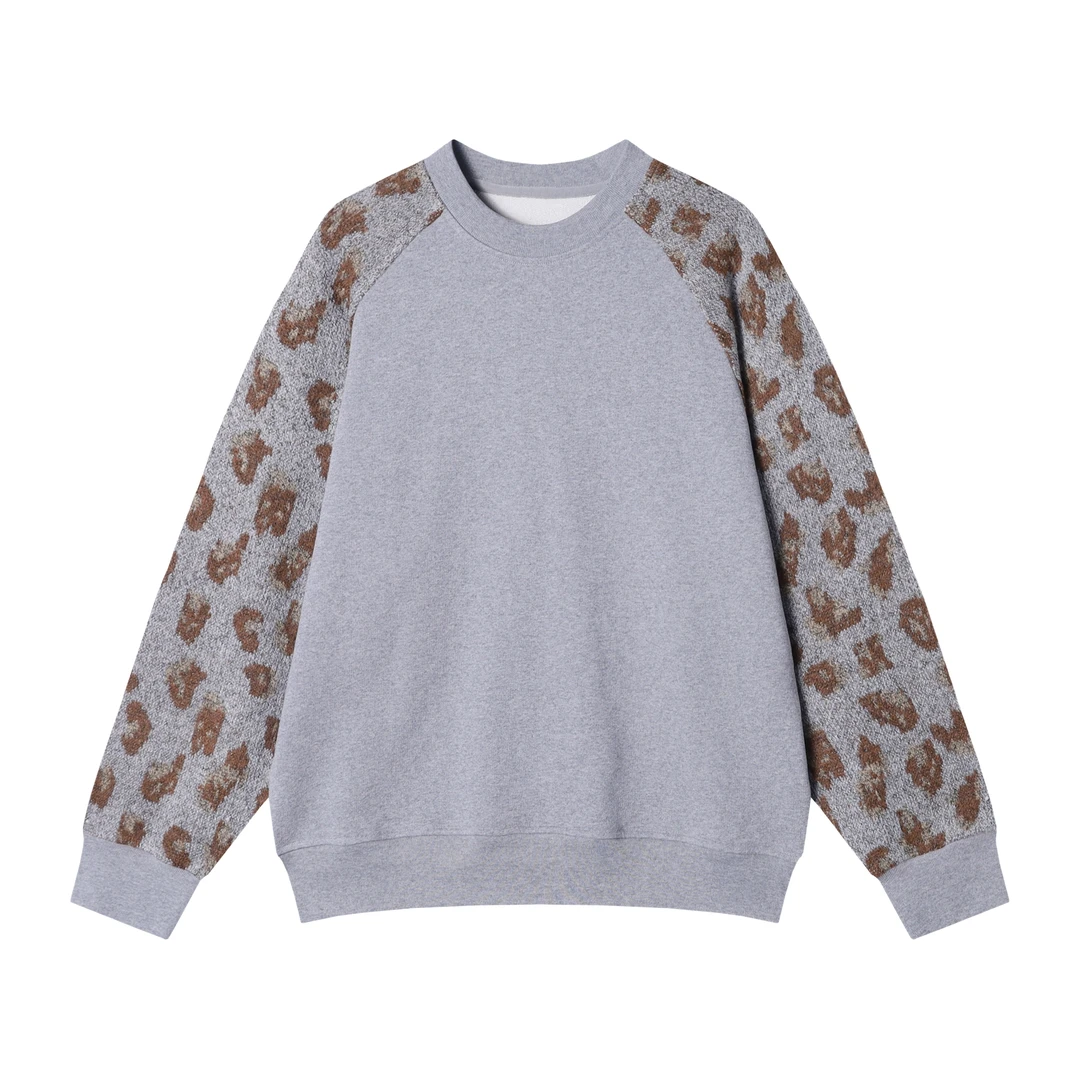 WY557秋冬季新款时尚个性撞色拼接圆领套头长袖卫衣宽松休闲上衣