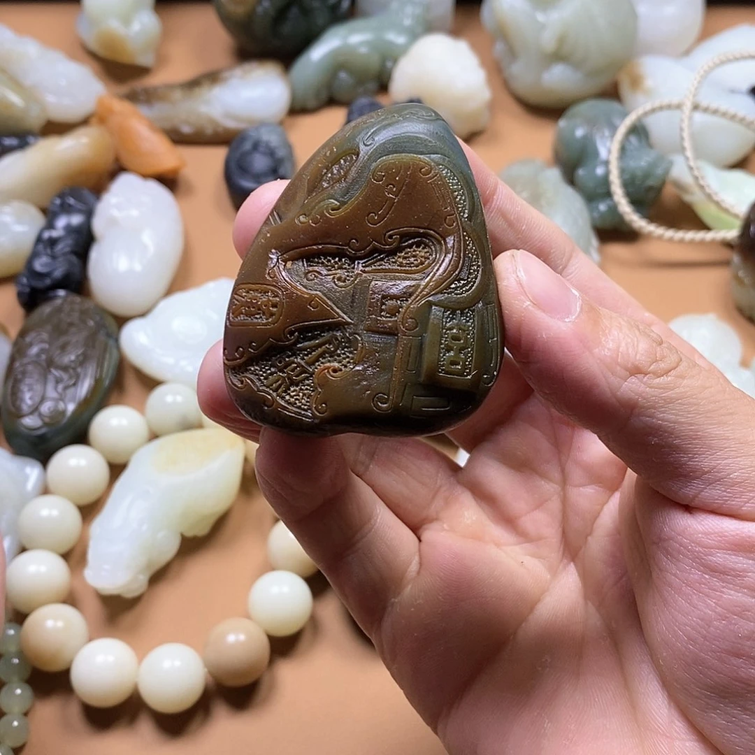 和田玉（糖玉）挂件未镶嵌十**桥