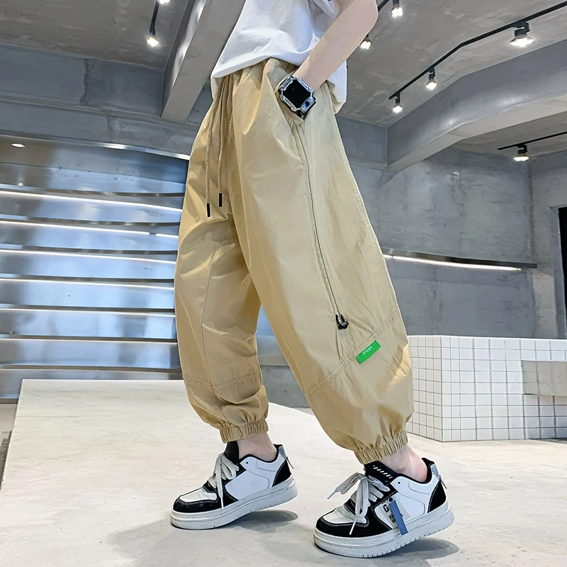 童装纯棉男童工装裤子夏装2023新款儿童中大童薄款运动休闲裤夏款