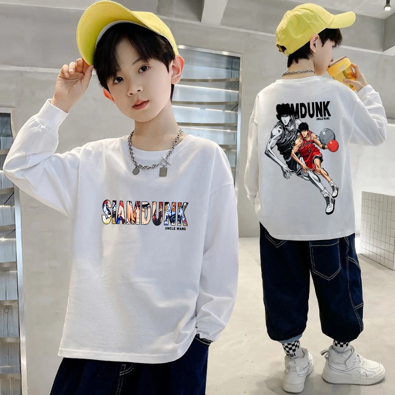 【100%纯棉】童装男童t恤长袖秋季儿童中大童男孩上衣半袖打底衫潮