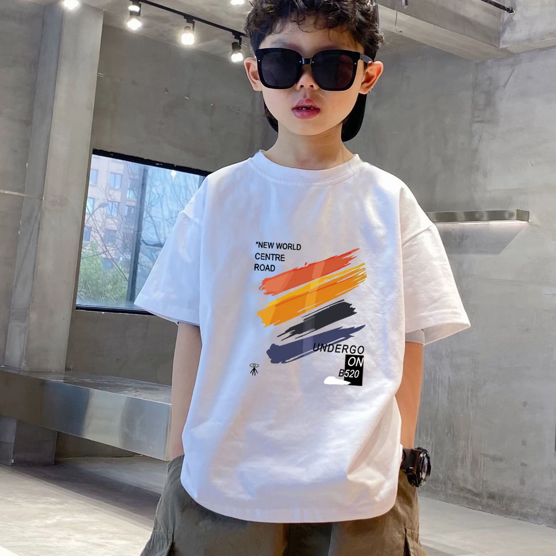 【100%纯棉】童装男童t恤短袖夏季儿童中大童男孩上衣半袖夏装潮ins