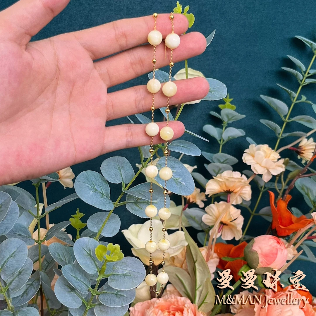 曼曼珠宝白蜡满天星项链(9-10mm)