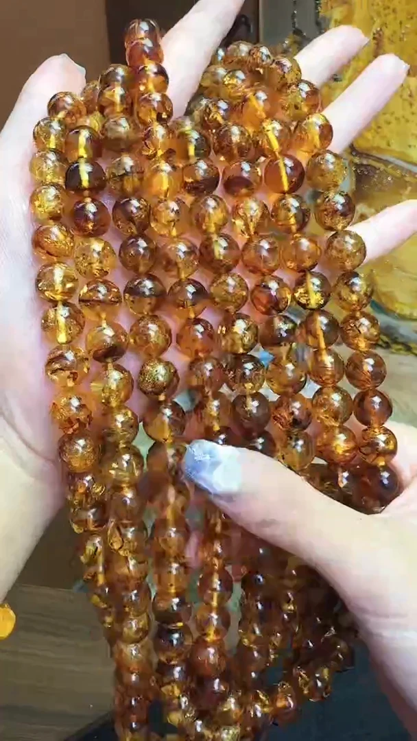 【闪购商品】琥珀颈饰未镶嵌花珀项链（11-12mm随机发1件）