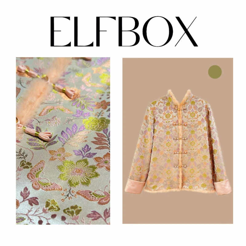 盈盈推荐《莫奈花园》冬季新款新中式国风宋锦女棉服外套2594