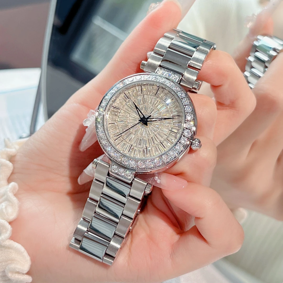 S&D 2024夏季新款潮流时尚百搭防水轻奢女表9650b钢带