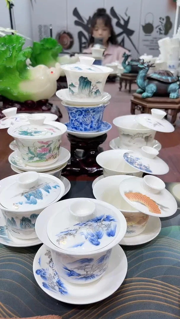 【闪购商品】羊脂玉中号5个加小号4个加珐琅彩一个