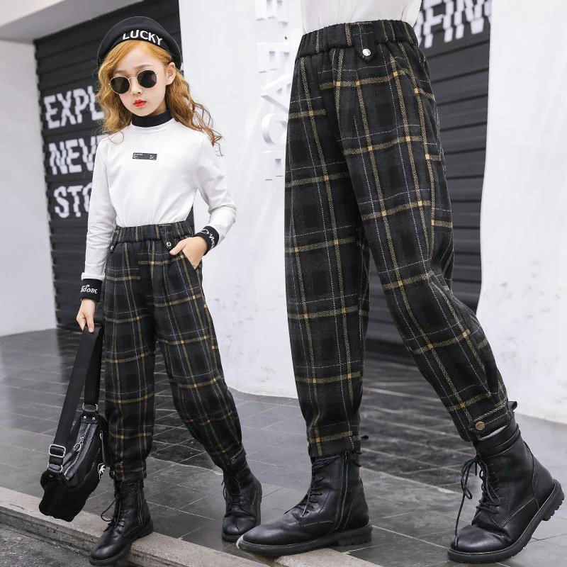 女童裤子加绒冬季2023新款中大儿童洋气韩版秋冬季加厚休闲长裤潮