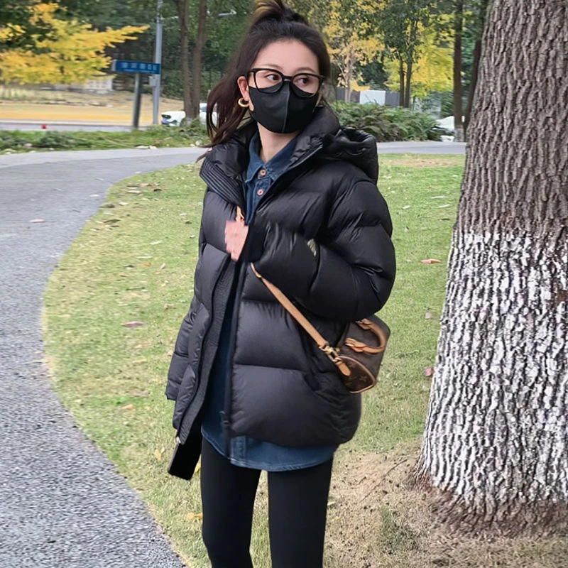 雪中飞黑金羽绒服女短款年冬季新韩版小个子面包服袄女外