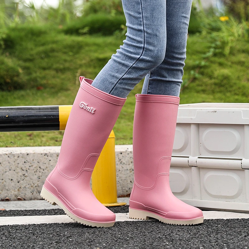 军登雨鞋女款水鞋防水防滑高筒长筒新款时尚女士胶鞋中筒成人水靴