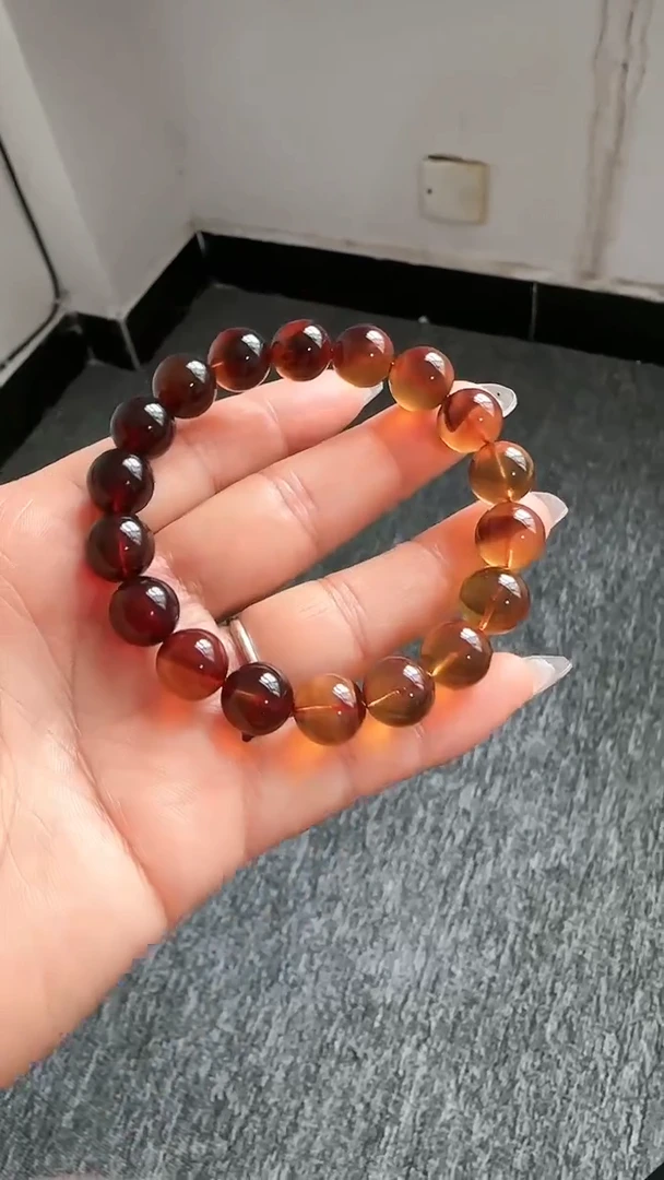 【闪购商品】琥珀手串未镶嵌规格11彩虹手串#49