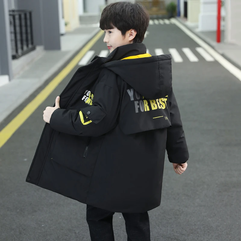 巴拉优选男童棉服2023新款儿童冬装中大童衣冬季中长款棉
