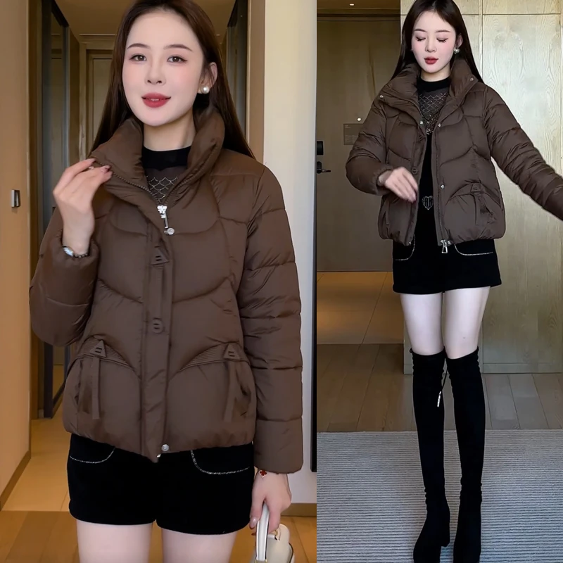 冬装外套显瘦加厚棉衣新款中老年女装短款保暖上衣棉服