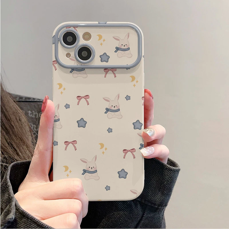 粉兔子苹果14promax/15Pro/11Pro华为荣耀小米OPPOVIVO手机壳防摔