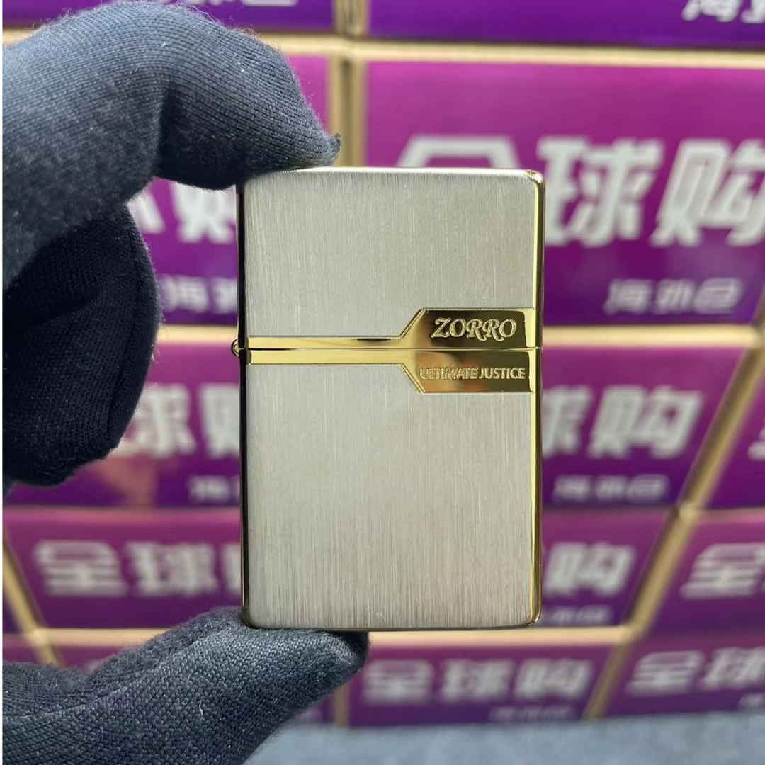 ZORRO拉丝色块标镀金防风煤油机ZC9-201B不带油