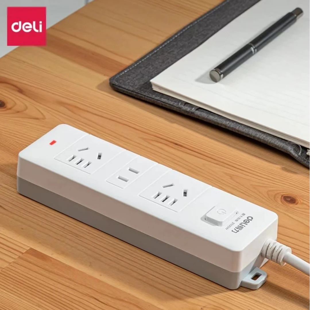 得力新国标适用安全插座转换插头/魔方插座总控接线板USB【直播】