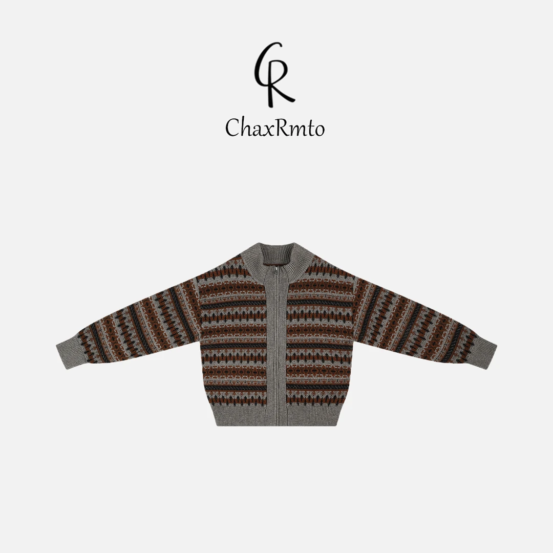 ChaxRmto 秋冬时尚复古撞色条纹休闲长袖针织衫 斯斯30700