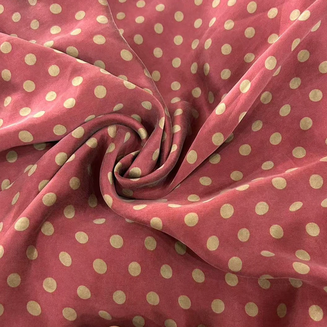 【非遗老治丞系列】复古港风红波点香云纱【1份0.5米，2米拍4份】