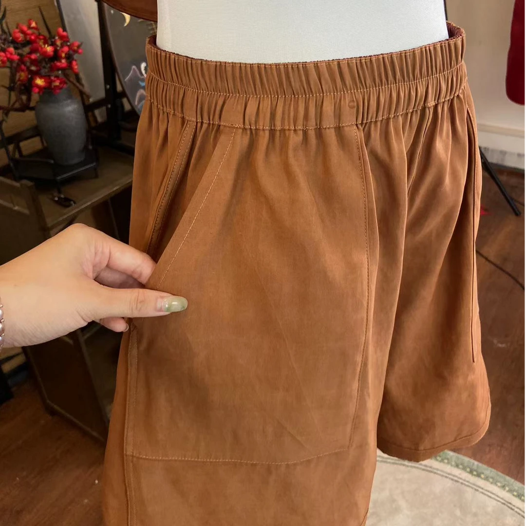 【菲菲设计款】红云纱双面穿短裤 满分桑丝