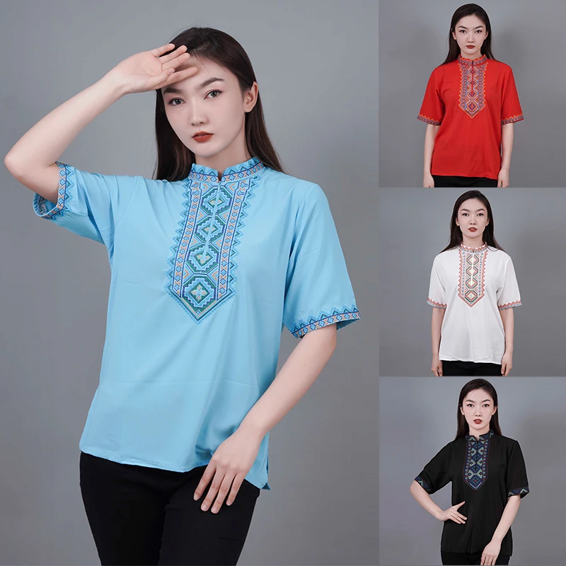 新疆舞蹈服维吾尔族男女同款旅游衫舞蹈伴手礼短袖t恤