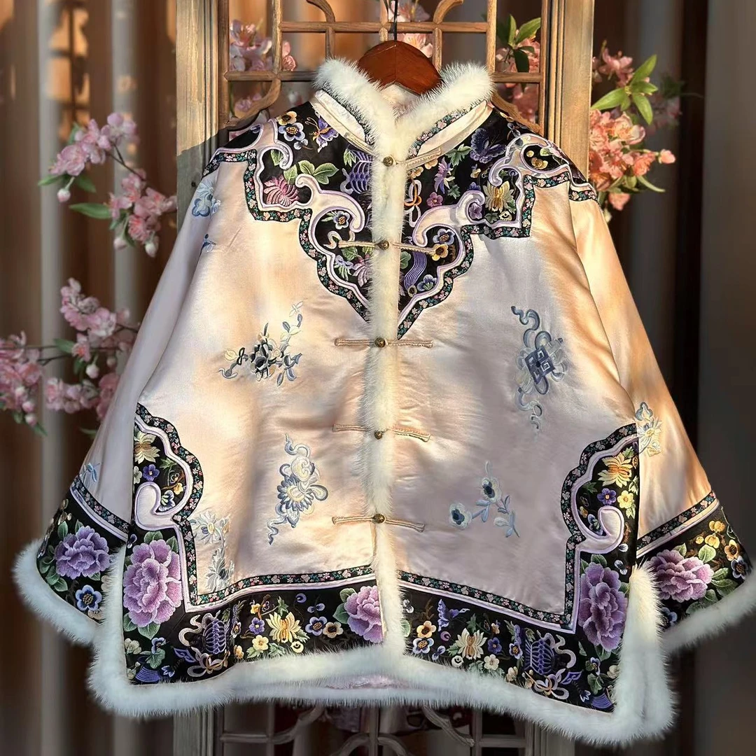 【冬艺】三禧司复古对襟桑蚕丝棉服yn