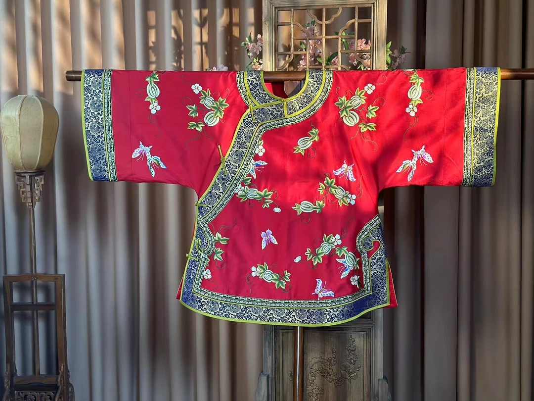 【福气绵绵】三禧司复古斜襟桑蚕丝刺绣上衣yn