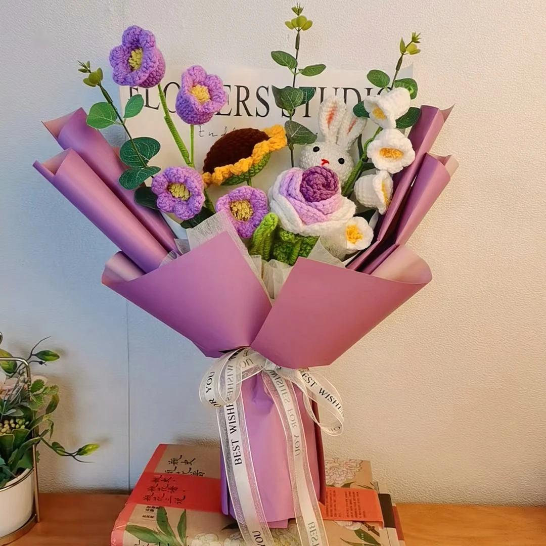 【生日礼物送妈妈长辈】毛线花束diy送老师婆婆成人礼高考百日誓师