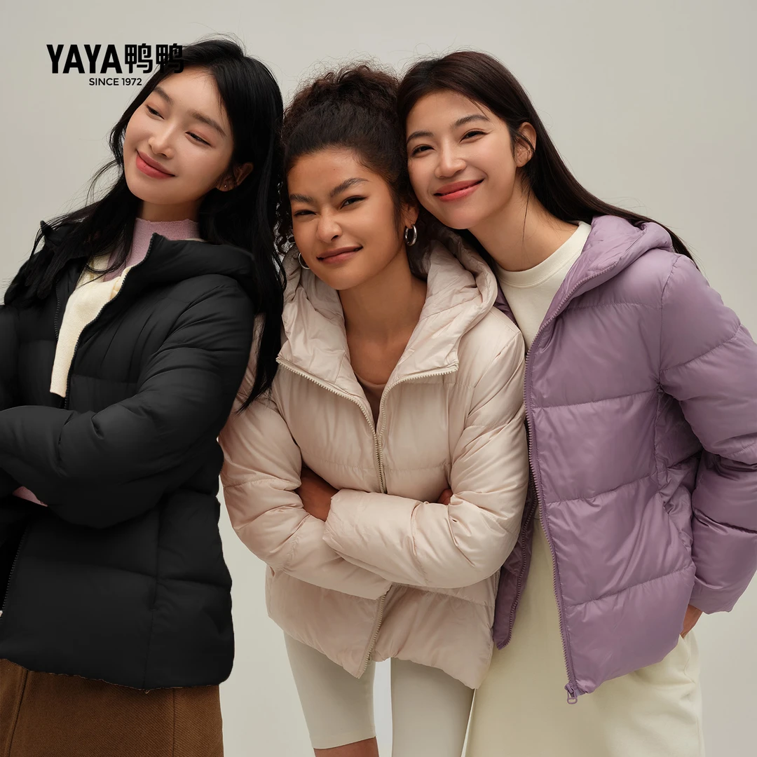 YAYA鸭鸭新款面包服羽绒服女保暖休闲短款立领外套-XM